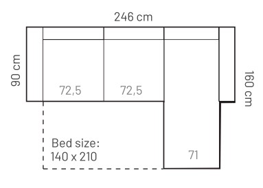 Amelia nurgadiivanvoodi pesukastiga - Image 7